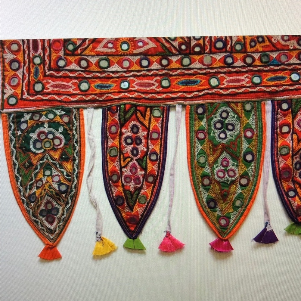 Colorful Embroidered Indian Wall Hanging - Picture 2 of 6